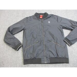 Nike Court Jacket Mens Medium Black Full Zip Windbreaker Tennis Mesh 830919-010